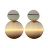 Earrings Are Fashionable And Personalized. Asymmetric Size Round Metal Matt Brushed Gold Geometric Earrings