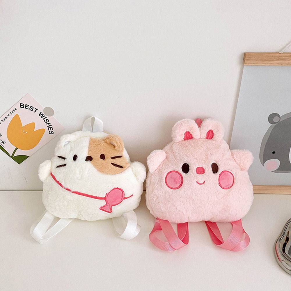 Pig Cartoon Plush Backpack Rabbit Animal Plush Backpack Soft Cartoon Plush Schoolbag  Girls
