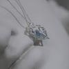 Blue Ice Pendant Aquamarine Gravel Necklace Women'S Temperament Blue Crystal Pendant Collarbone Chain