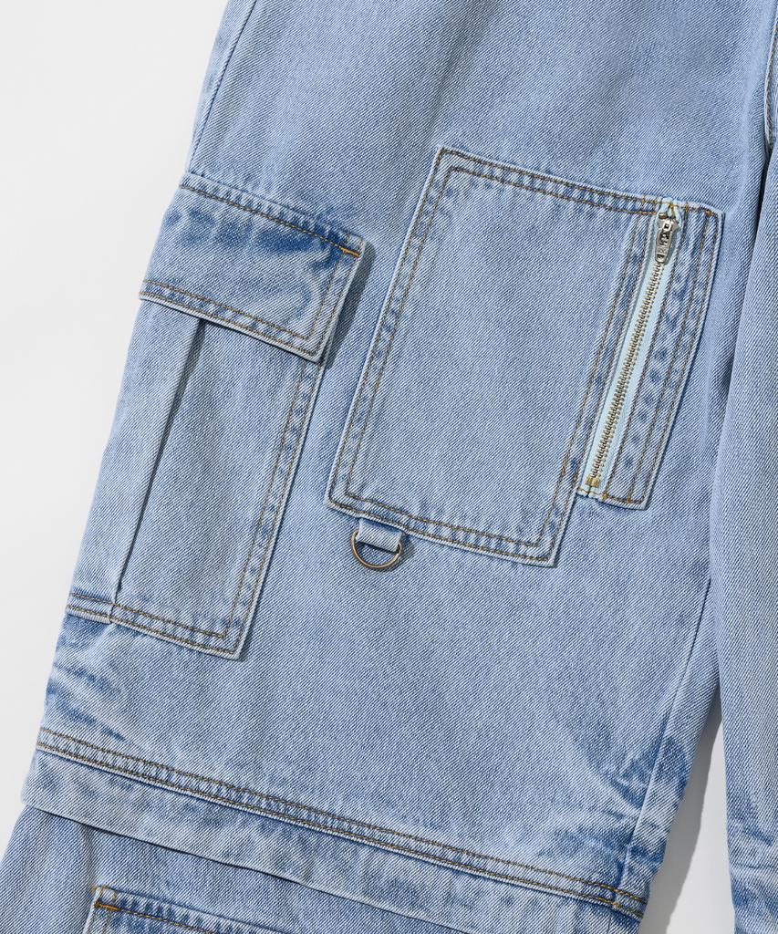 INTEMPOMOOD Engineer Cargo Detail Pants_Light Blue