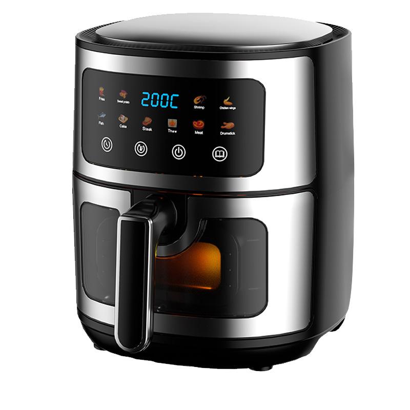 Фритюрница 8-в-1, 8 л Компактная безмасляная кухонная машина с видимым окном и корзиной, пригодной для мытья в посудомоечной машинеЦифровая фритюрница с предустановками, Цифровое управление для семьи 8L