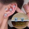 3-piece Set Shiny Zircon Magnetic Ear Studs Women Non Piercing Earrings Ear Bone Studs Fashion Cool Jewelry