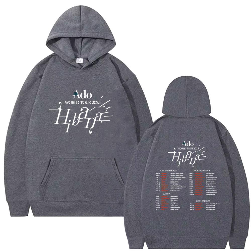 Ado Welttour Hibana Doppelseitiger Druck Hoodie Herren Damen Mode Japanischer Stil Kapuzen Trainingsanzug Männlich Vintage