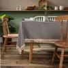 Tablecloth Solid Color Polyester Large Fringed Lace Geometric Rectangular Dining Table Coffee Table Tablecloth