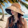 Women Summer Large Brim Foldable Sun Hat Face Covering Fisherman Cap