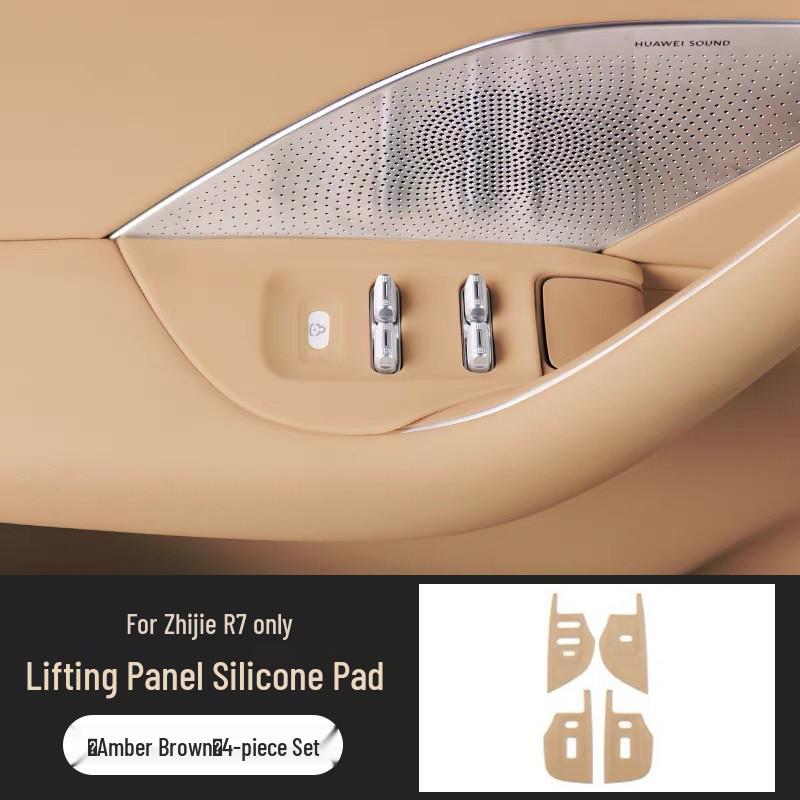 Zhijie R7 Window Lift Panel Button Protection Stickers - Silicone Anti-Scratch Decor for Four Doors