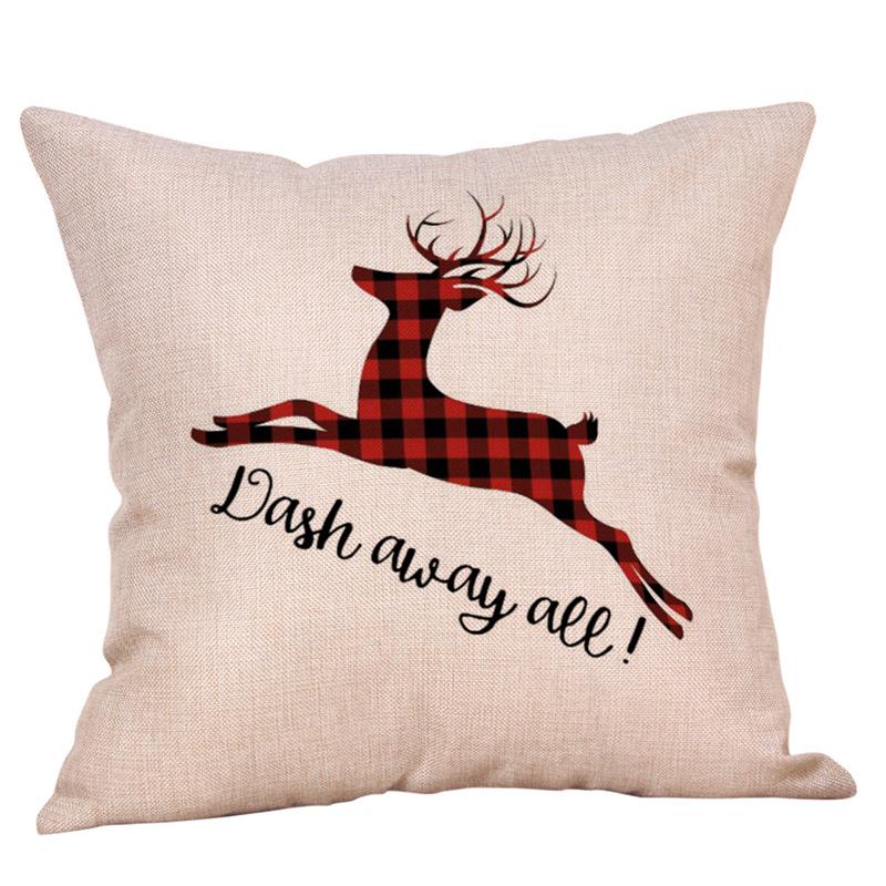 Cute Reindeer Series Skin-Friendly Linen Cushion Cover with Digital Print