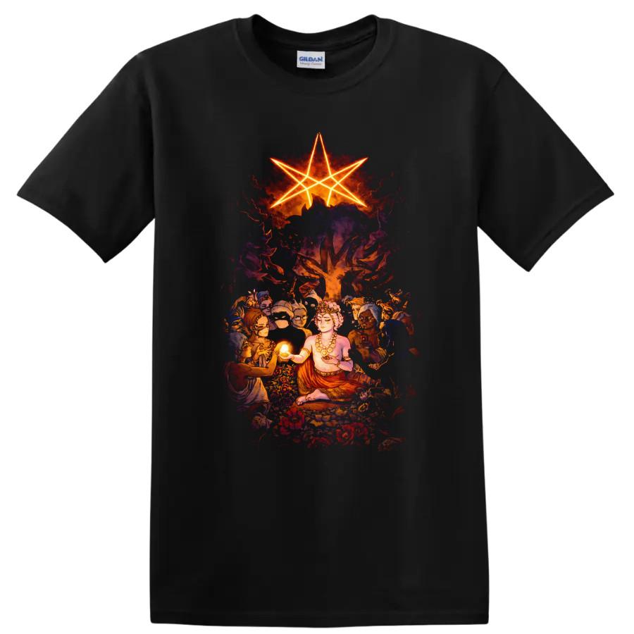 Mystical Buddha T Shirt Vintage Classic Rock Album Cover Art Style Tee
