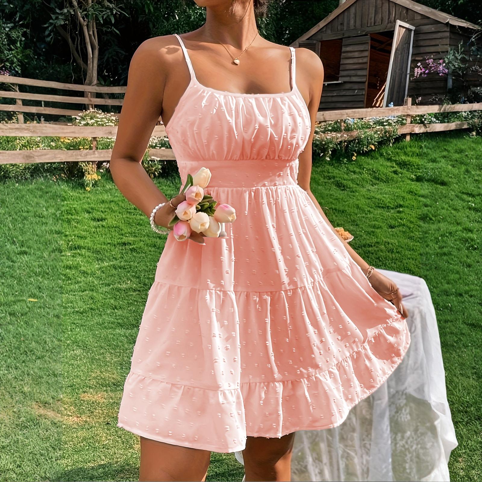

Women s Casual Camisole Sleeveless Vest Dress XL рожевий