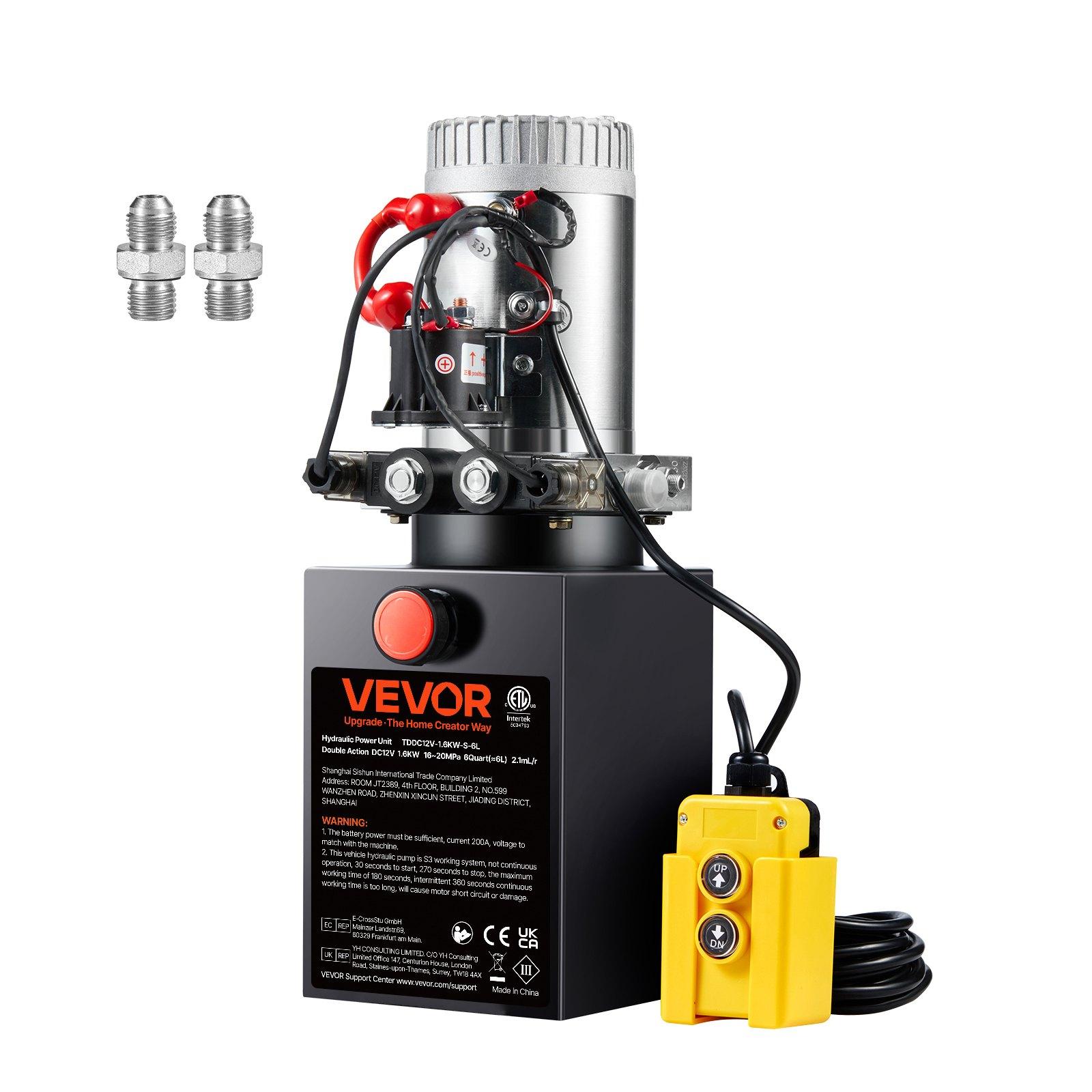 VEVOR Hydraulic Pump, 6 Quart Hydraulic