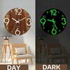 Luminous Wall Clock 12 Inch Wooden Silent Non-Ticking Kitchen Wall Clocks With Night Lights For Indoor/Outdoor Living Room Bed