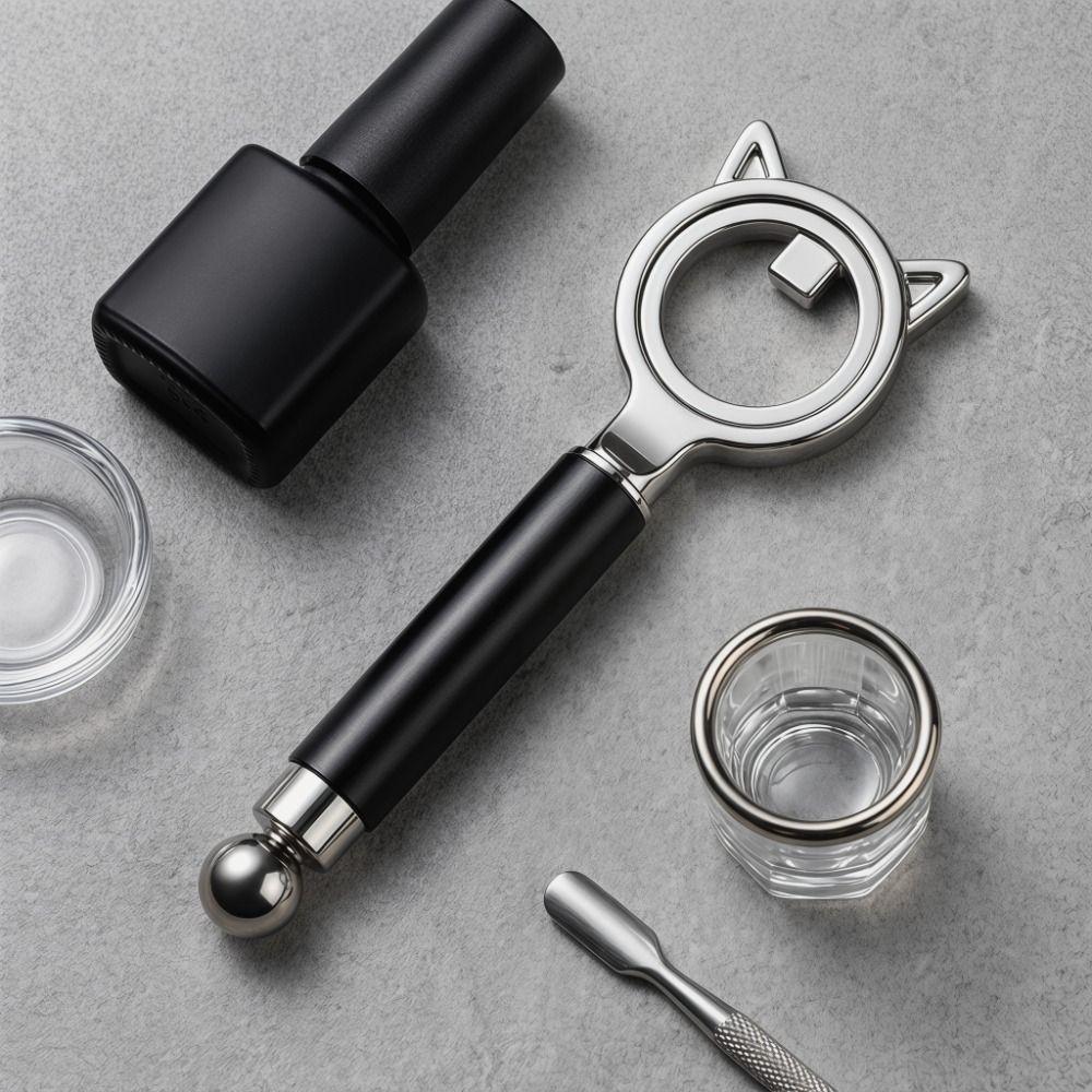 2IN1 Cat Eye Nail Art Magnet Circular Ring Non-slip Handle Magnetic Nail Art Tool Dual-Head Design Black Hole Effect