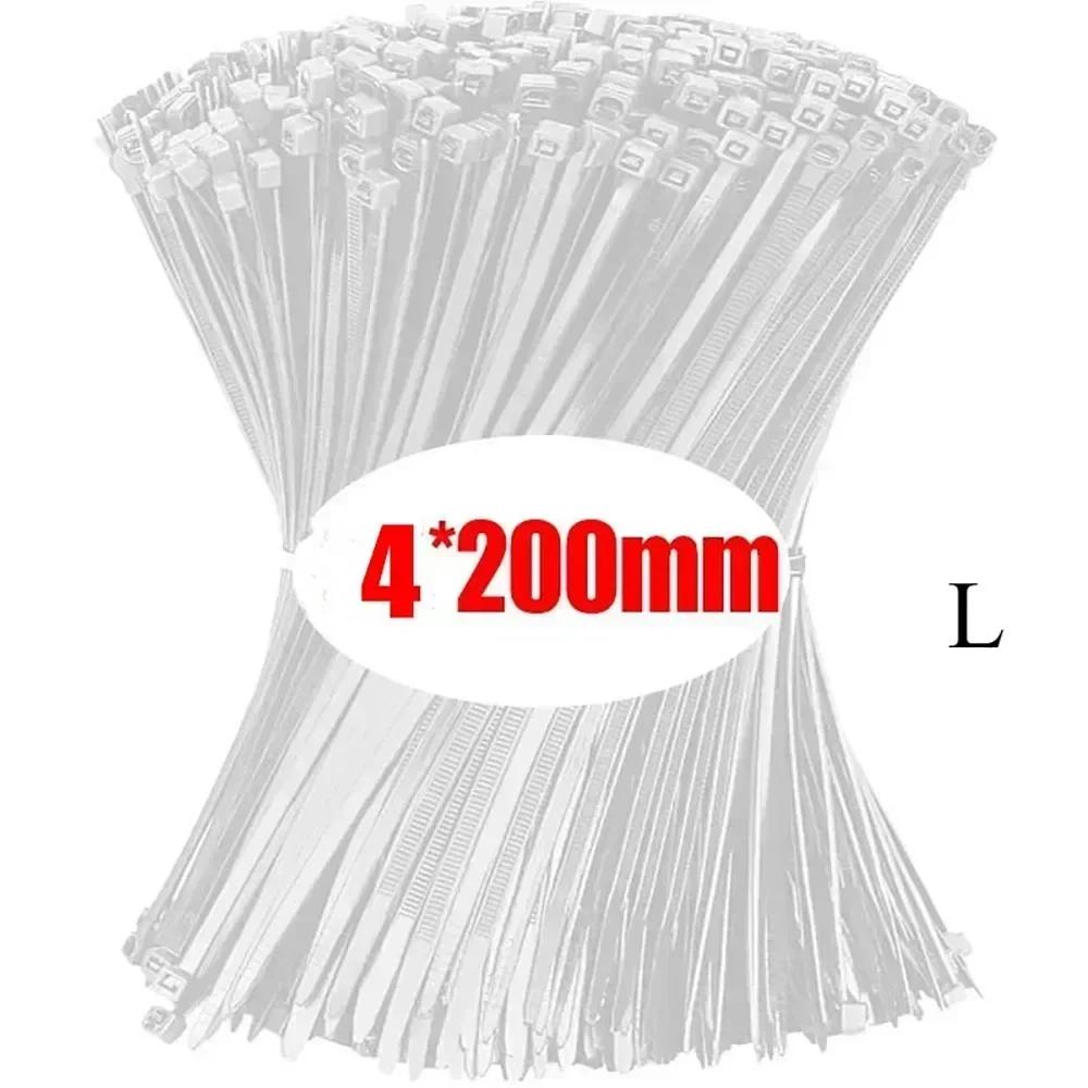 1000/100Pcs Plastic Nylon Cable Tie Self-locking Cord Ties Straps Fastening Loop Adjustable Wire Ties Home Hardware Organizer