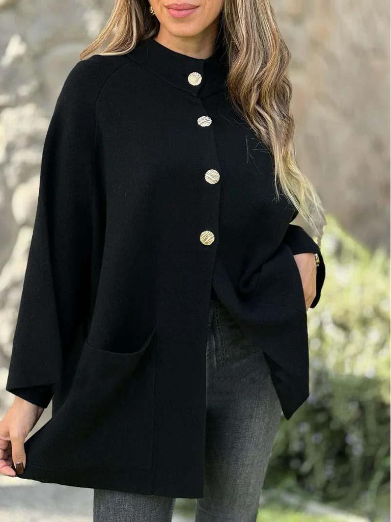 2025 European & American Autumn/Winter Women's Fashion Woolen Coat: Single-Breasted Casual Cardigan
