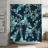 Outdoor Floral Print Shower Curtain Fabric Waterproof Bath Decor Home Decoration Waterproof Window Treatment Panel