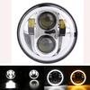 For Triumph Rocket Iii 3 & Speed Triple & Street Triple 5 3/4" Headlight For Iron 883 Dyna 2PCS 5.75 Inch LED Headlamp Projector