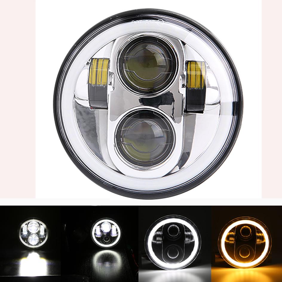 For Triumph Rocket iii 3 & Speed Triple & Street Triple 5 3/4" Headlight For Iron 883 Dyna 2PCS 5.75 inch LED Headlamp Projector