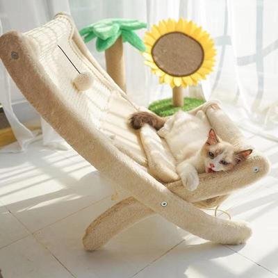 Cama, estructura de escalada y sofá rascador de sisal para gatos todo en uno - Edición de verano