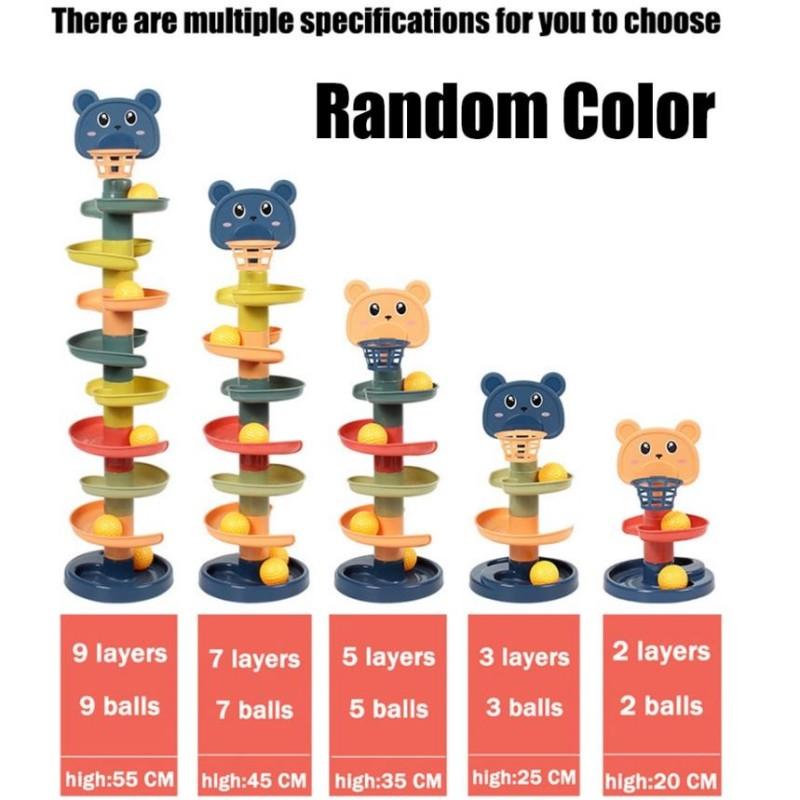 Creative Rotating Track Rolling Children's Baby Educational Toys Spinning Sliding Ball Tower Stacking