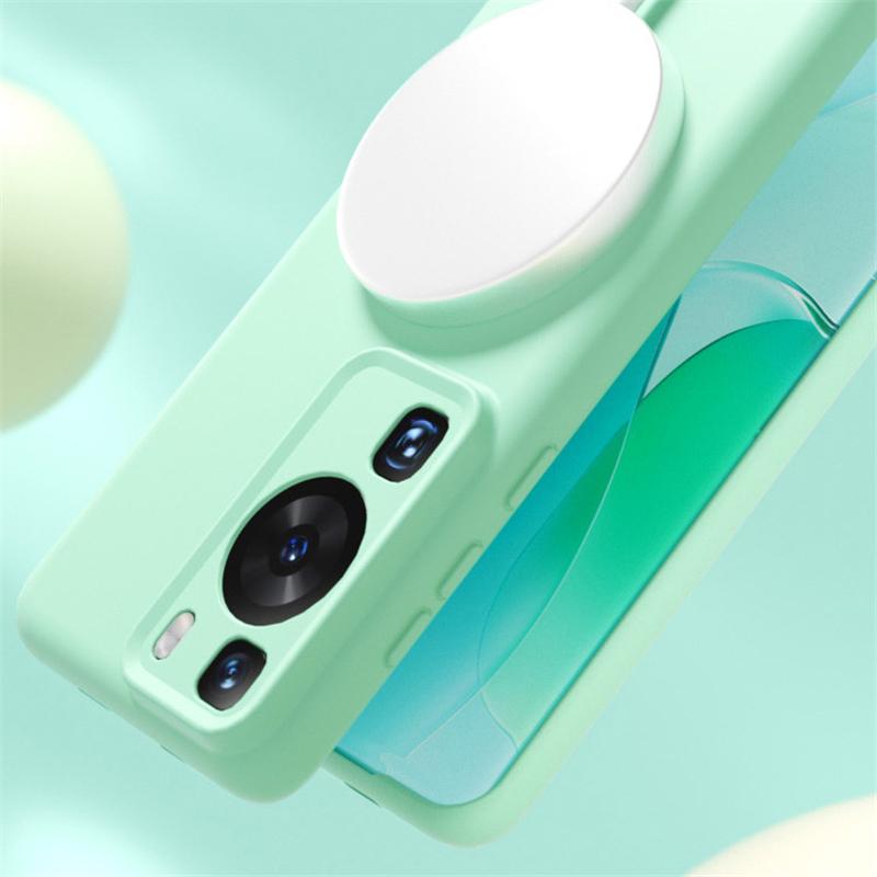 For Wireless Charging Magsafe Soft Liquid Silicone Phone Case For Huawei P60 P50 P40 Pro Magnetic Slim Skin Protection Cover