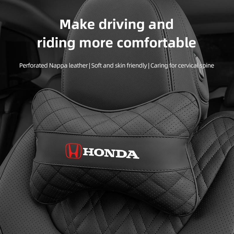 AAALE1 Honda Logo Headrest Car Seat Neck Pillow For Honda Civic FIT CRV Accord HRV Stepwgn Prelude Odyssey Vezel CRZ 5th City CRX Pilot