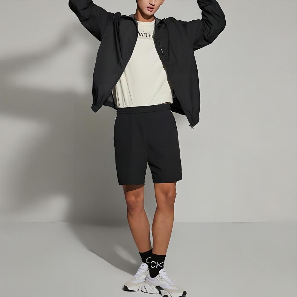 Calvin Klein Solid Outdoor Sports Sun Protection Shorts Men Shorts Space-Black J324456-BEH