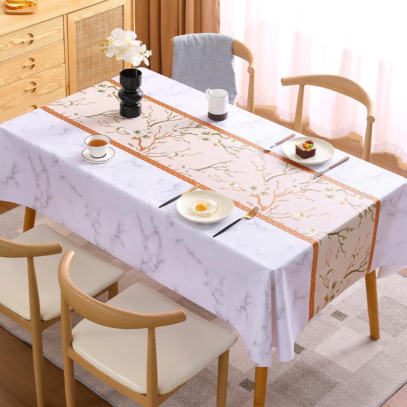 Plum Blossom Tablecloth High-temperature Resistant Waterproof and Oil Resistant Household Tablecloth Coffee Table Cloth