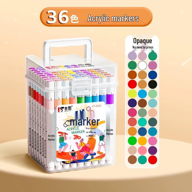 Washable Acrylic Marker Pens for Kids – No Bleed, Layerable, Perfect for DIY Graffiti & School Projects