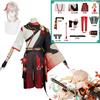   Kostým Kaedehara Kazuha Cosplay Halloween Karneval Kostým Samurai Paruka Červené brýle