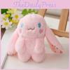 Adorable Mini Plush Bunny Keychain Cute Rabbit Toy With Soft Long Fur In Pink And White