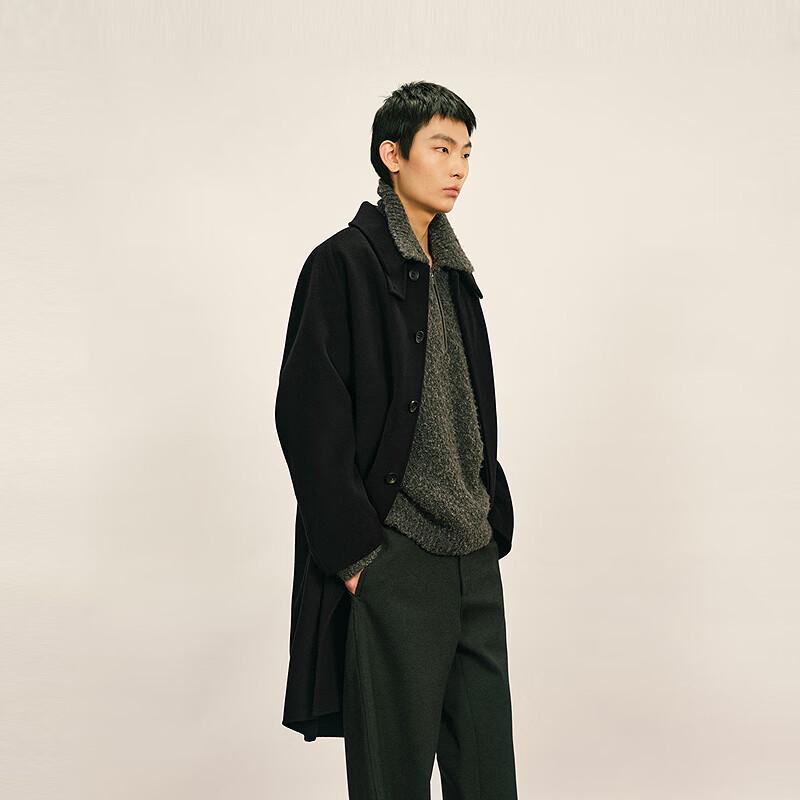 CROQUIS Men's 2025 Winter Lapel Woolen Raglan Sleeve Coat