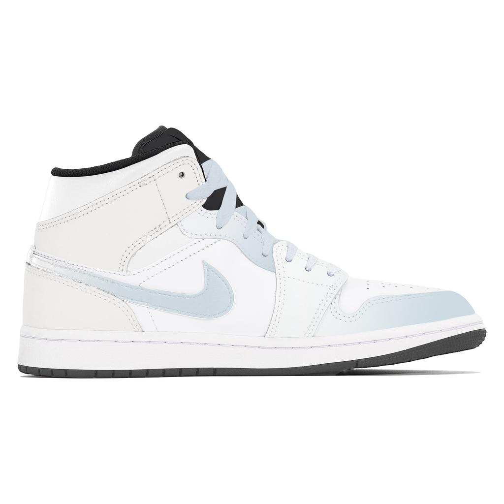 Jordan Air Jordan 1 Abrasion Resistant Abrasion Resistant Mid Top Vintage Basketball Shoes Unisex White Blue DQ8426-001(Team778-)