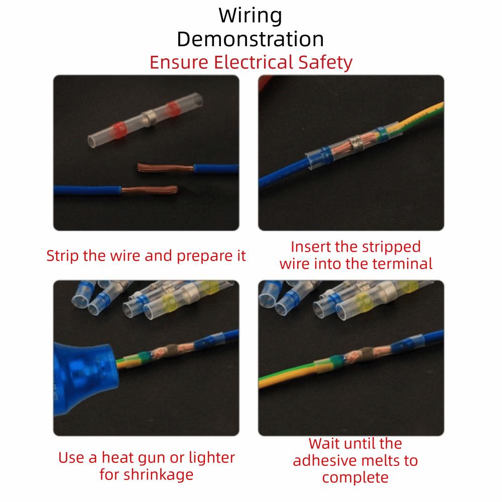 50/100Pcs Thermal Insulation Heat Shrink Tubing Wire Crimp Butt Terminals  Electric Connector Set