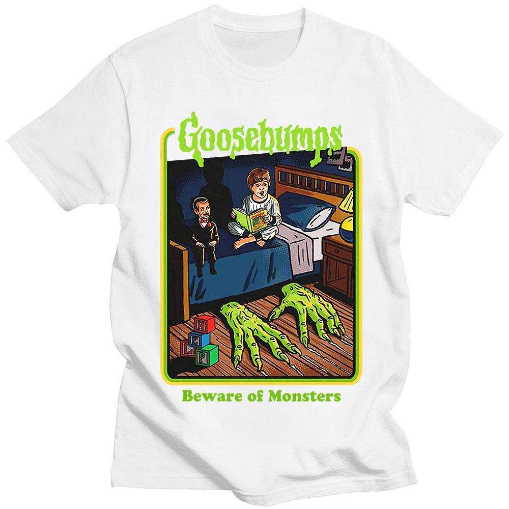 Goosebumps Beware of Monsters Blood Horror Active of T-shirts Men's Vintage Anime Oversized T-Shirt Streetwear Unisex Clothing