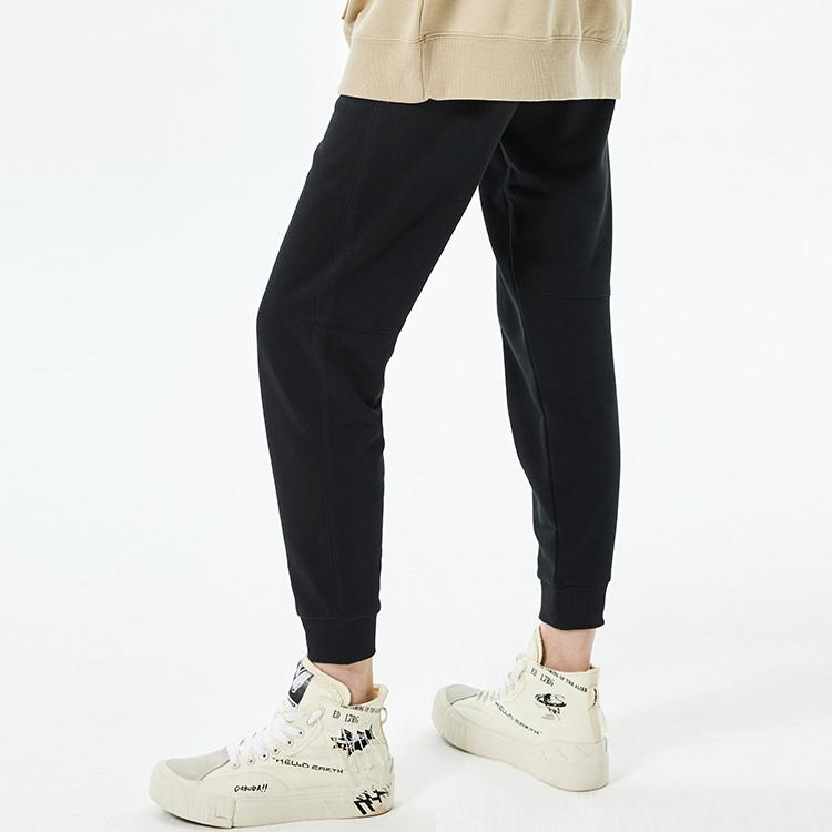 Li Ning Badfive Basketball Series Letter Print Cuffed Casual Sports Pants Women pants Black AKLQ492-1