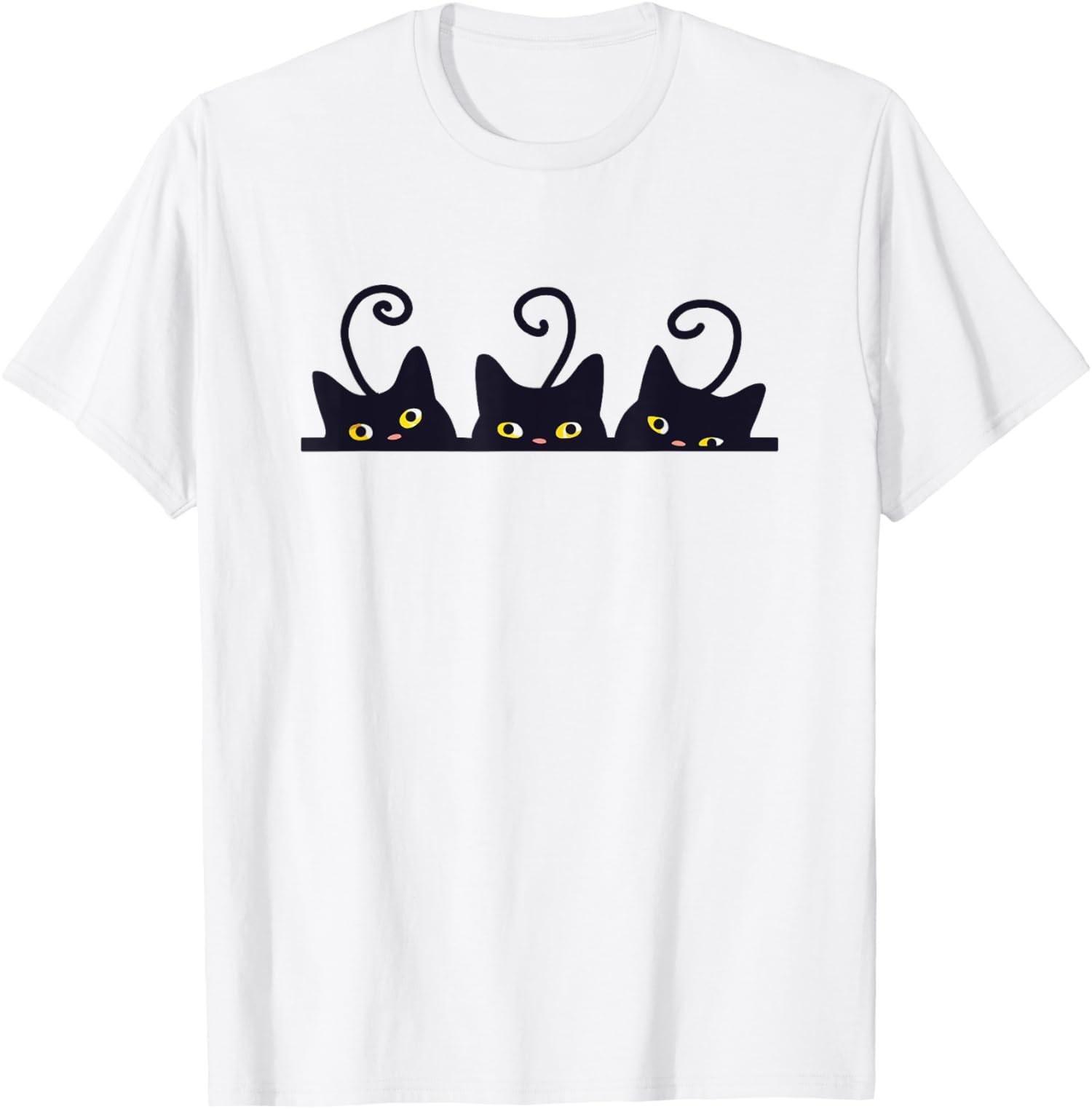 3 chats noirs amoureux des chats dr?les conception amoureux des chats T-Shirt unisexe S