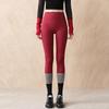 Damen High-Waist Bauchkontrolle Tasche Haifischhaut Leggings: Frühlings-/Herbst-Yogahosen, 9/10 Länge Radsport-Außenbekleidung