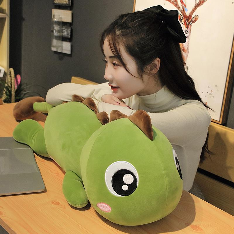 Nuovo Peluche Dinosauro Grande Lungo e Adorabile Morbido Cartone Animato Bambola Animale Ripieno Cuscino per Dormire Fidanzato Regalo di Compleanno Bambina