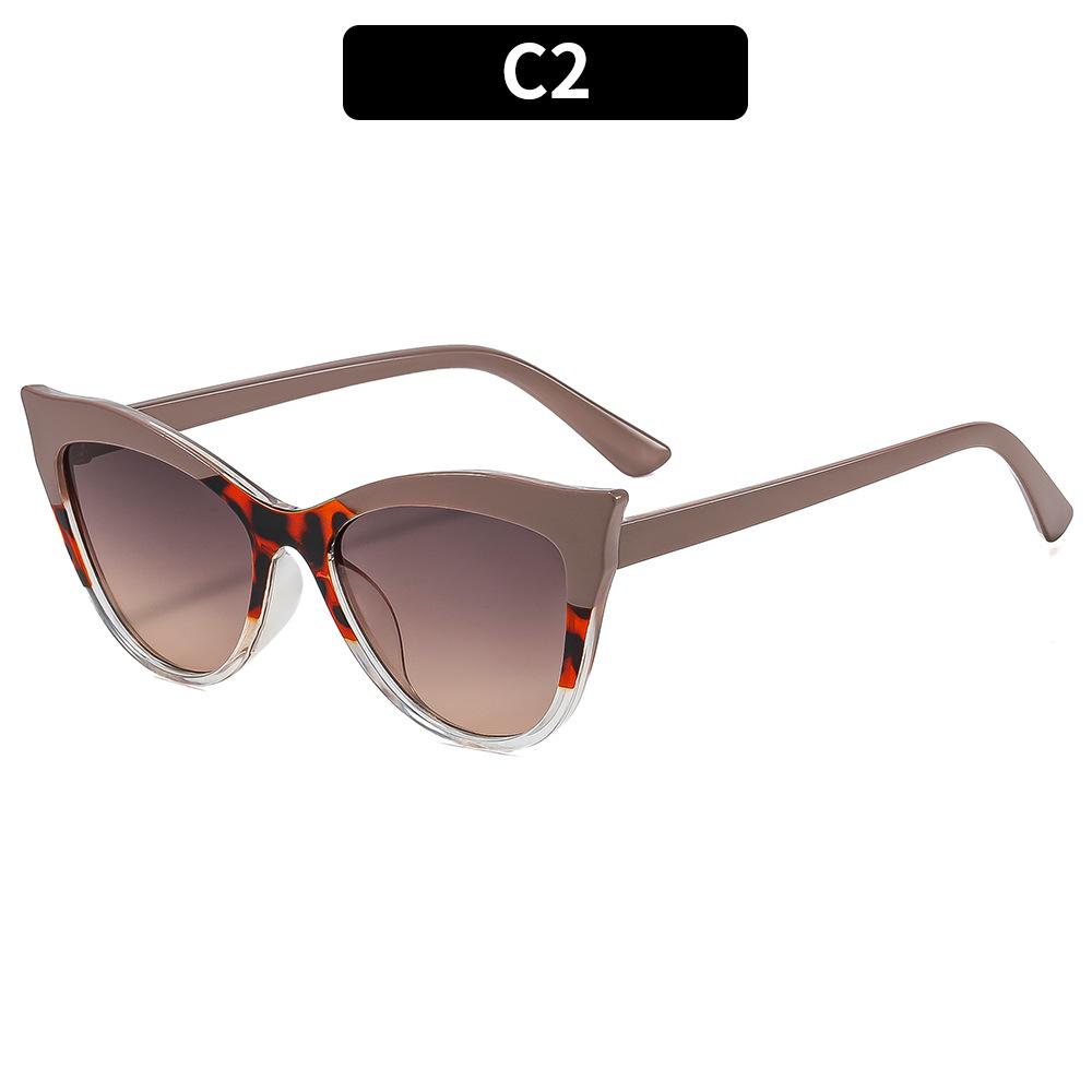 New Stylish Cat Eye Sunglasses, Splicing Color, Anti Blue Light, HD Ultra Light Eyewear, UV Protection for Outdoor Travel