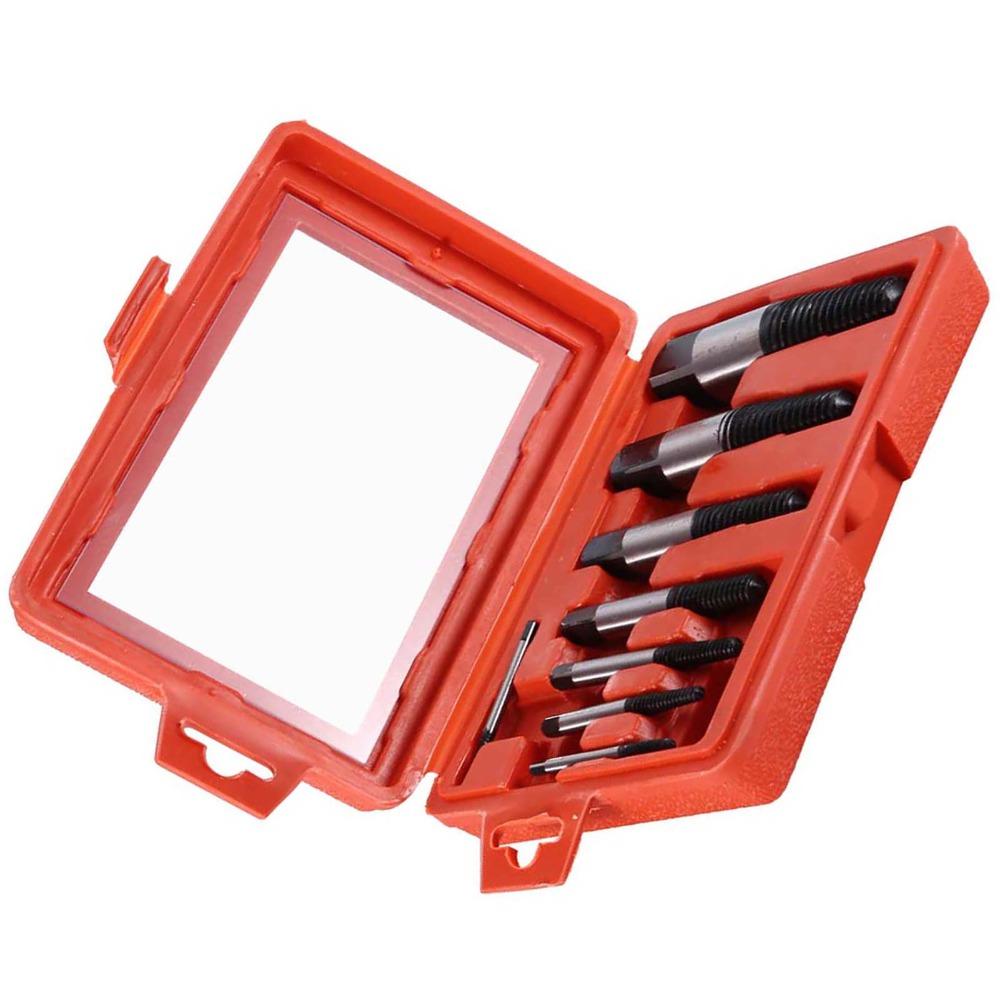 8pcs Easy Out Design Bolt Extractor Set Carbon Steel Broken Bolt Remover Plumbing Maintenance