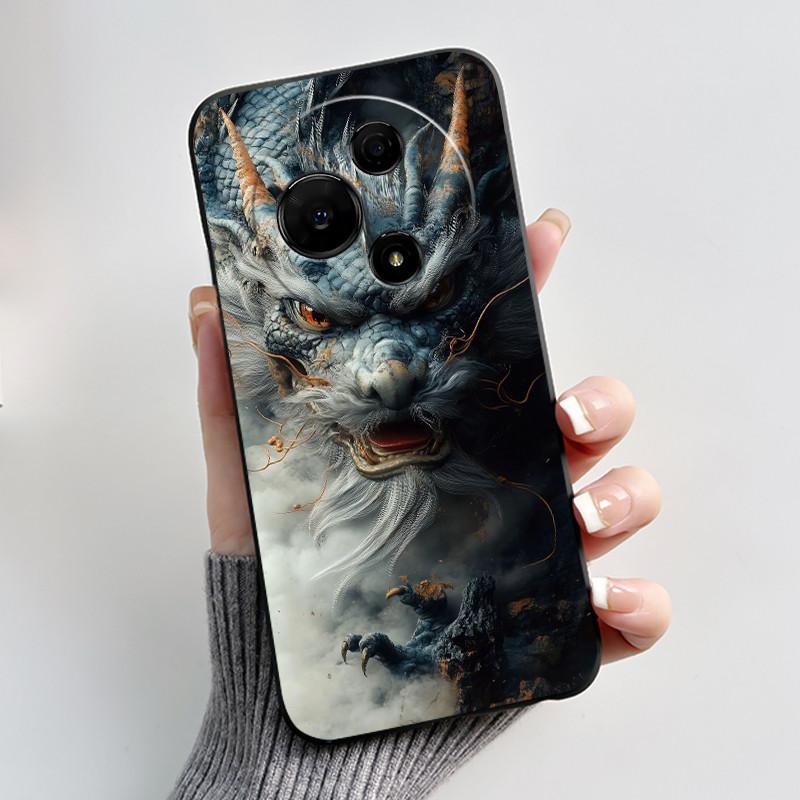Casing For TCL 60 NxtPaper 4G / TCL 60 SE NxtPaper Case Luxury Dragon Cute Cool Boys Girls Black Matte Soft Silicone Back Cover
