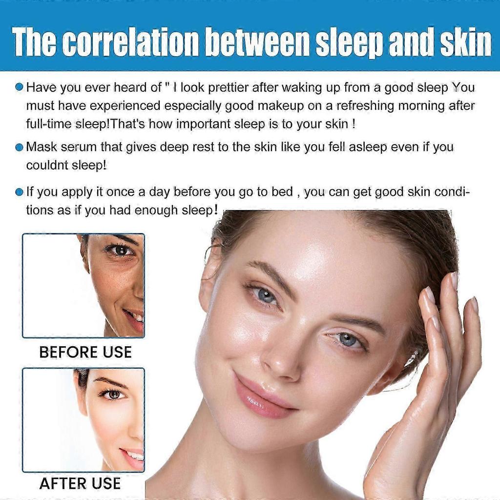 Hydrating Hyaluronic Acid Sleep Mask with Pore Tightening & Brightening - Deep Moisturizer, Revitalizing Facial Treatment for Radiant, Smooth Skin Ove