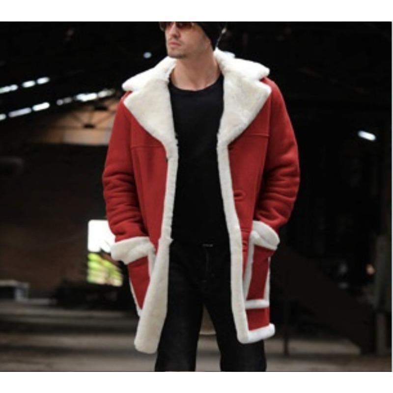 New Fur Integrated Men's Coat Thickened Jacket Imitation Leather Velvet
