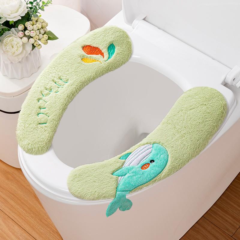 Adhesive Type Toilet Cushion Winter Toilet Cover Toilet Cushion Toilet Sticker Washable and Thickened Bathroom Accessories