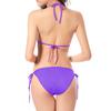 2Pcs/Set Halter Swimsuit No Pad Split Type Solid Color Bathing Suit