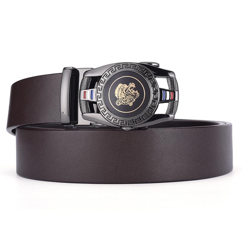 High-End First-Layer Cowhide Belt Men'S Belt Automatic Buckle Pure Cowhide Simple Casual Business Men'S Belt