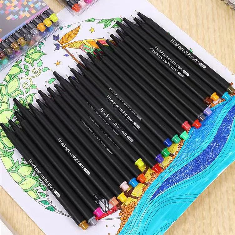 Wodoodporny Czarny Zestaw Cienkopisów dla Studentów i Dzieci – Idealny do Sztuki, Rysunku i Malarstwa Akwarelowego.