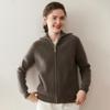 Women's Retro Cashmere Stand Collar Cardigan - Double Zipper, Long Sleeve, Age-Reducing Base Layer Top