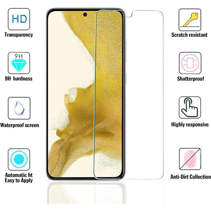 Lot de 3, Verre Trempé Compatible avec Samsung Galaxy S22 5G, Film Protection écran sans Bulles d'air Ultra Résistant, HD Ultr[1564]
