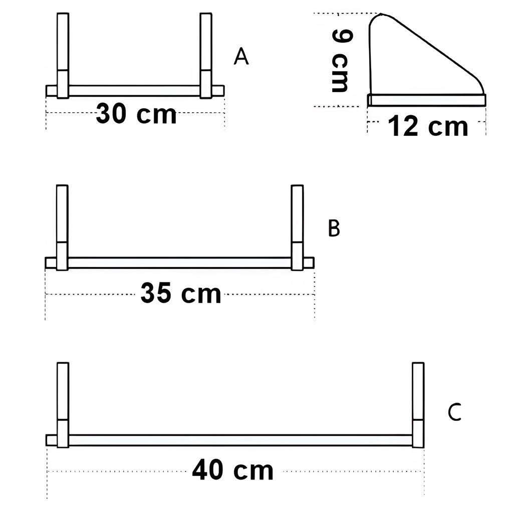 Zestaw 3 Półek Loft Sirin Craft